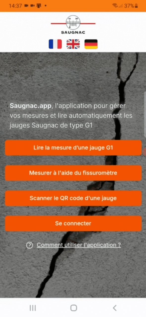 Application Saugnac - Lecture automatique