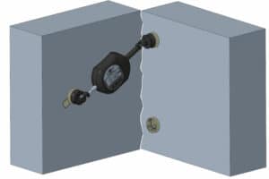 Suivi fissures 2 axes en angle avec fissuromètre électronique