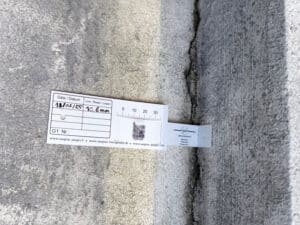 Suivi d'une fissure en angle avec une jauge G1 Saugnac