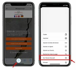 bouton installer sur iphone
