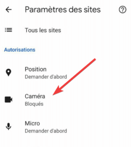Paramètres application