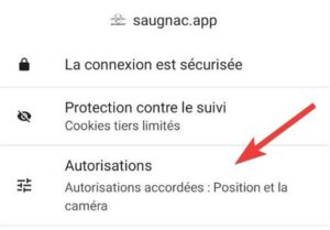 Paramètres application Chrome