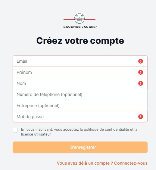 création de compte