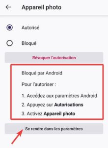 Paramètres application Firefox