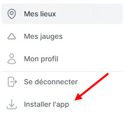 bouton installer l'application