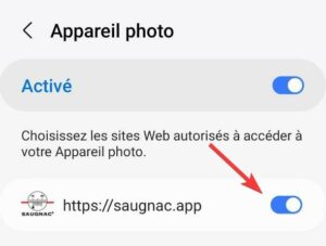 Paramètres application Samsung