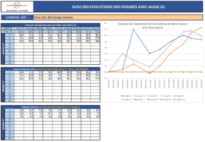 1 fissuromètre Jauge Saugnac G1 (résistant aux intempéries)